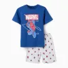 Short sleeve glow-in-the-dark pyjamas with Spider-Man for boys, blue/grey