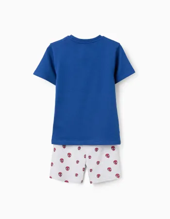 Short sleeve glow-in-the-dark pyjamas with Spider-Man for boys, blue/grey