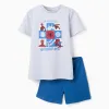 Short pyjamas with Spider-Man glow-in-the-dark print for boys, grey/blue