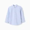 Striped Oxford Shirt for Boys, White/Blue