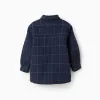 Flannel jacket with sherpa lining for boys, dark blue