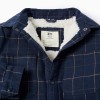 Flannel jacket with sherpa lining for boys, dark blue