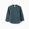 LS SHIRT LINEN MAO, DARK BLUE