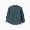 LS SHIRT LINEN MAO, DARK BLUE