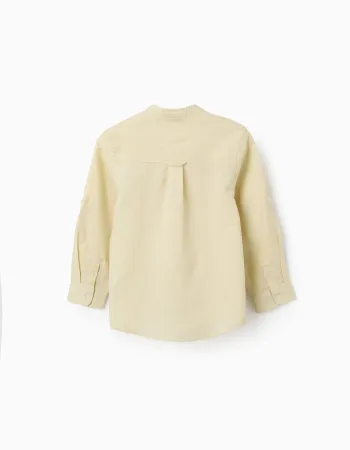 LS SHIRT LINEN MAO, LIGHT YELLOW