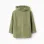 Long sleeve cotton shirt with hood for boys, khaki green