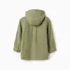 Long sleeve cotton shirt with hood for boys, khaki green