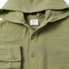 Long sleeve cotton shirt with hood for boys, khaki green