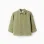 Long sleeve cotton bambula shirt with pockets for baby boys, dark green