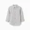 Long sleeve cotton shirt with stripes B&S for boys, white/grey