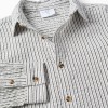 Long sleeve cotton shirt with stripes B&S for boys, white/grey