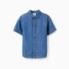 SS SHIRT LIGHT DENIM, BLUE