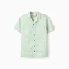 Boys' Beach Motif Short Sleeve Shirt, Green