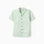 Boys' Beach Motif Short Sleeve Shirt, Green