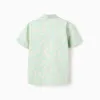 Boys' Beach Motif Short Sleeve Shirt, Green