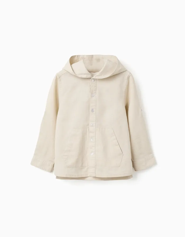 LS SHIRT LINEN, LIGHT BEIGE