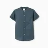 SS SHIRT LINEN, DARK BLUE