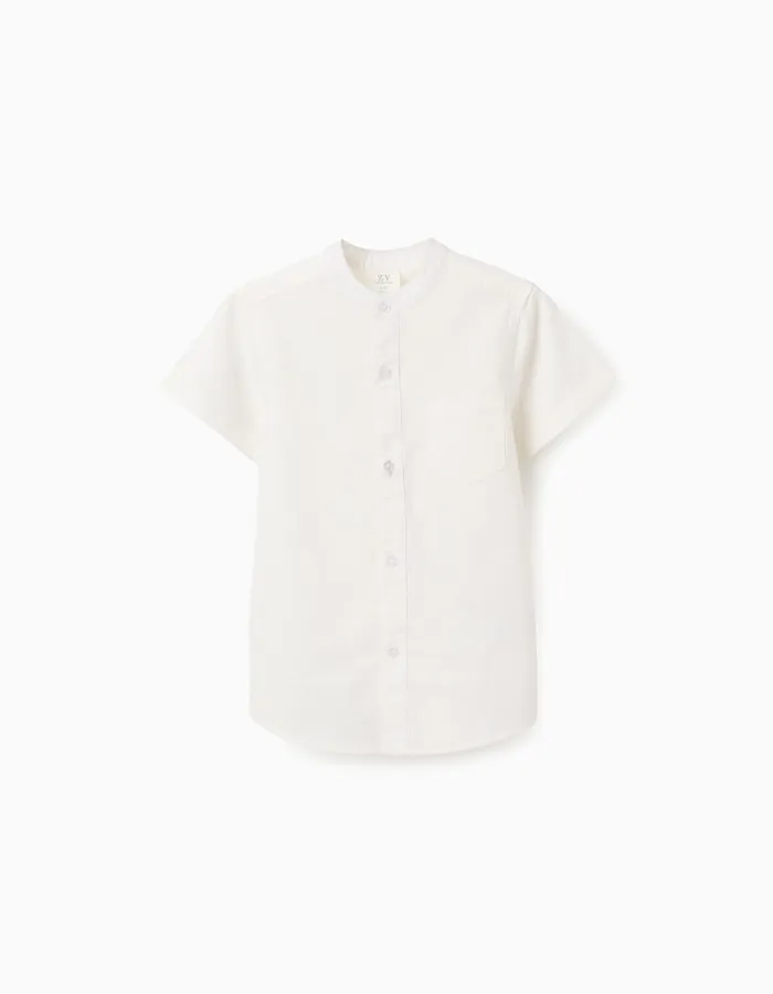 SS SHIRT LINEN, WHITE