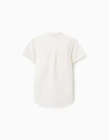 SS SHIRT LINEN, WHITE