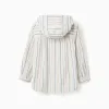 Long sleeve cotton shirt with stripes B&S for boys, multicolour
