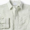 Long sleeve cotton shirt with Vichy pattern B&S for boys, white/green