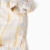 Checked cotton shirt with hood B&S for boys, white/yellow/blue/red