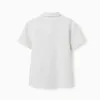 Short sleeve cotton shirt with stripes B&S for boys, white/yellow/blue