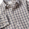 Long sleeve cotton shirt with checked pattern for boys, blue/beige