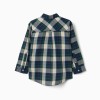 Long sleeve checked cotton shirt B&S for boys, blue/green/beige