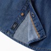 Long sleeve denim shirt with chest pocket for boys, blue