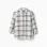 Long sleeve flannel shirt with check pattern for boys, white/navy blue
