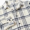 Long sleeve flannel shirt with check pattern for boys, white/navy blue
