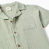 Short sleeve shirt in double gauze cotton for boys, light green