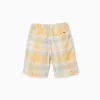 Cotton Checked Shorts for Boys 'B&S', Yellow
