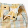 Cotton Checked Shorts for Boys 'B&S', Yellow