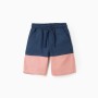 Bicolour Twill Shorts for Girls, Blue/Pink