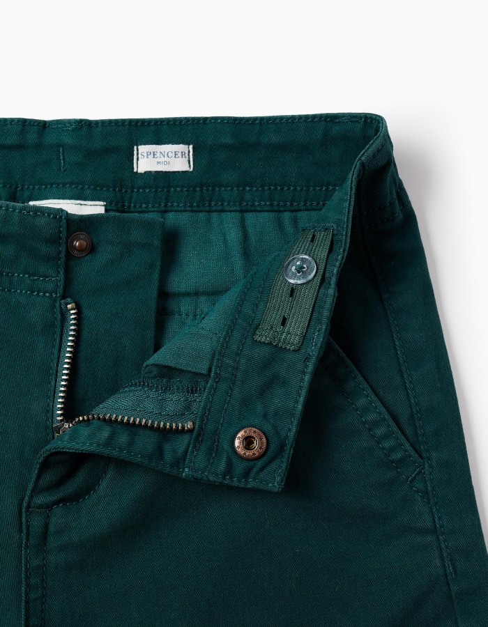 Chino Shorts for Boys 'Midi', Dark Green