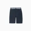 Twill chino shorts with striped tape for boys, dark blue
