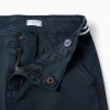Twill chino shorts with striped tape for boys, dark blue