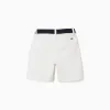 Twill midi shorts with belt for boys, white