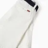 Twill midi shorts with belt for boys, white