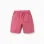 Midi poplin shorts with drawstring and pockets for boys, dark pink