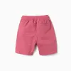 Midi poplin shorts with drawstring and pockets for boys, dark pink