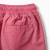 Midi poplin shorts with drawstring and pockets for boys, dark pink