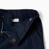 Midi chino shorts in poplin for boys, dark blue