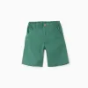 Midi chino shorts in poplin for boys, green