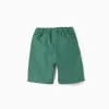 Midi chino shorts in poplin for boys, green