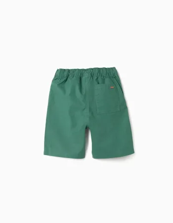 Midi chino shorts in poplin for boys, green