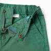 Midi chino shorts in poplin for boys, green