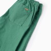 Midi chino shorts in poplin for boys, green